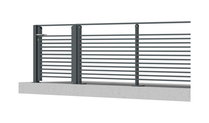 Garde-corps aluminium vitré Zaria