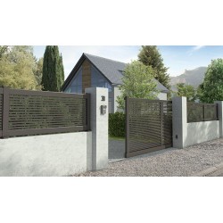 Ambiance 3D Coulissant TESS - RAL 8019 brun gris - clôture LOLA